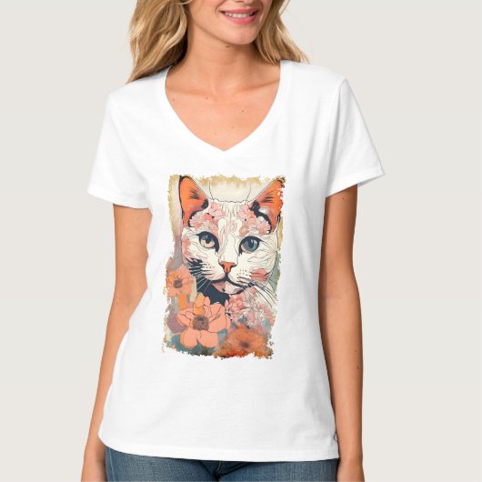 T-shirt Chat Artistique (Devant)