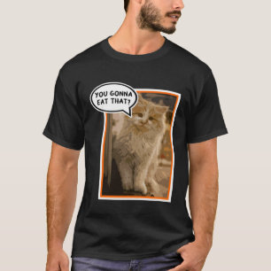 T-shirt Chat artistique mignon et affamé