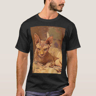 T-shirt Chat Artistique sans cheveux
