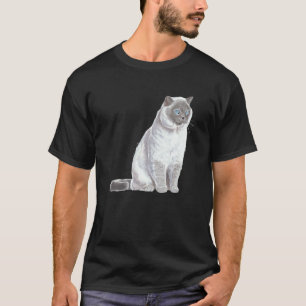 T-shirt Chat assis British Shorthair 1