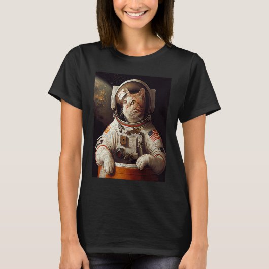 T-shirt Chat Astronaute Espace (Devant)