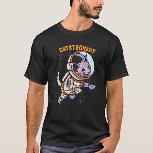 T-shirt Chat Astronaute Espace (Devant)