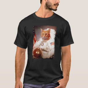 T-shirt Chat Astronaute Lune Mission Espace Animal Astrona