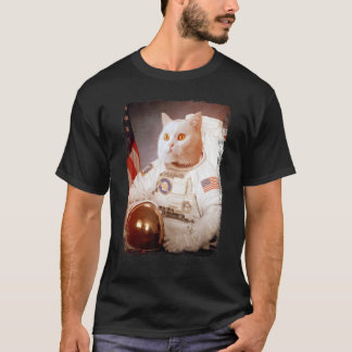 T-shirt Chat Astronaute Lune Mission Spatiale Animal Astro