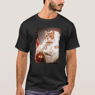 T-shirt Chat Astronaute Lune Mission Spatiale Animal Astro