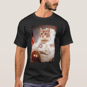 T-shirt Chat Astronaute Lune Mission Spatiale Animal Astro