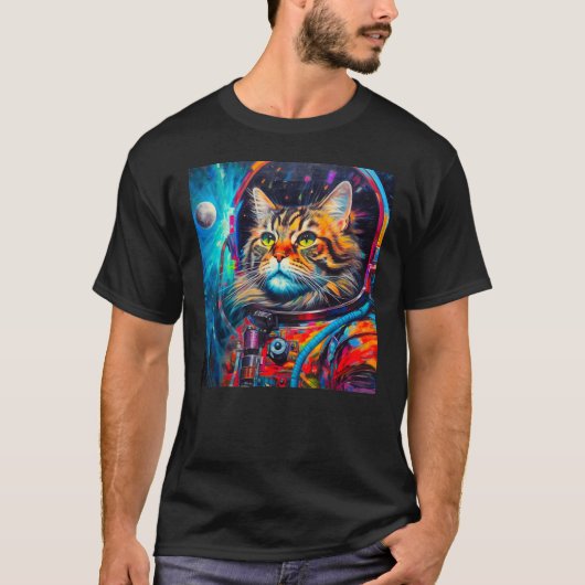 T-shirt Chat astronaute Maine Coon (Devant)