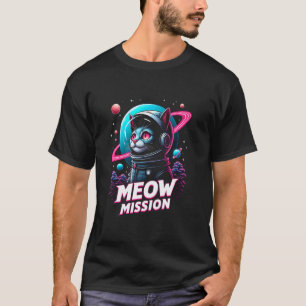 T-shirt Chat Astronaute Mission Miaou Kitty Graphique Sp