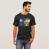T-shirt Chat Astronaute Profond Dans L'espace Cosmique (Devant entier)