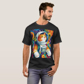 T-shirt Chat astronaute psychédélique de l'espace – Ar tri (Devant entier)