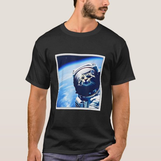 T-shirt chat astronaute spatial (Devant)