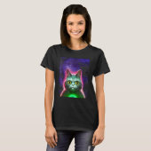 T-shirt chat astronaute Tee chat de l'espace pour  (Devant entier)