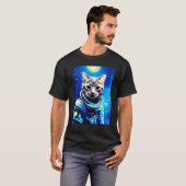 T-shirt Chat astronaute Tee chat de l'espace Tee pour homm (Devant entier)