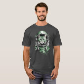 T-shirt Chat astronaute vert Splash (Devant entier)