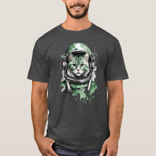 T-shirt Chat astronaute vert Splash