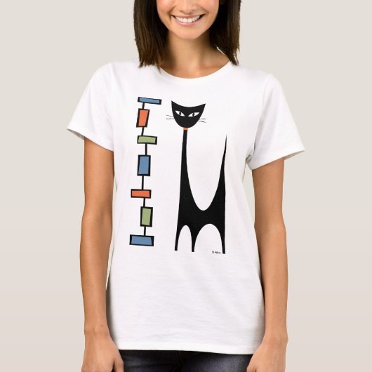 T-shirt Chat atomique avec rectangles Mod 1 (Devant)