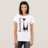T-shirt Chat atomique avec rectangles Mod 1 (Devant entier)