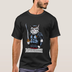 T-shirt Chat ATTITUDIOUS Dieu Grec Romain Gladiateur Attit