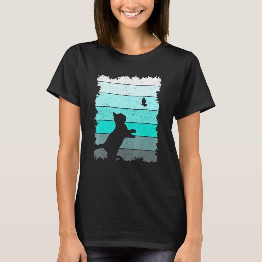 T-shirt Chat Attrape Papillon (Devant)