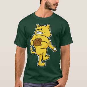 T-shirt Chat au baseball avec gant de catch