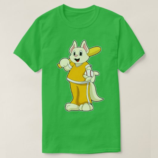 T-shirt Chat au baseball avec une batte de baseball (Design devant)
