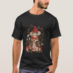 T-shirt Chat au chapeau rouge parmi les fleurs sauvages