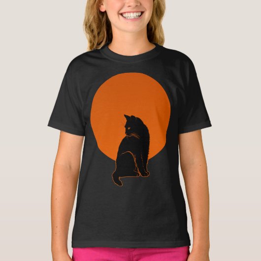 T-SHIRT CHAT AU CLAIR DE LUNE (Devant)