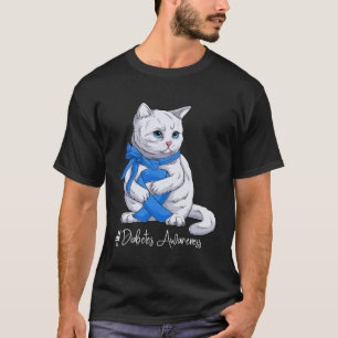 T-shirt Chat au ruban bleu du Mois de sensibilisation au d