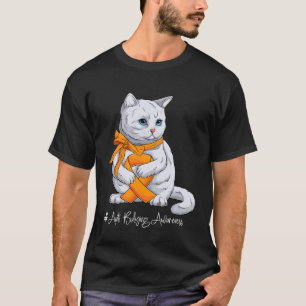 T-shirt Chat au ruban orange du Mois de sensibilisation à