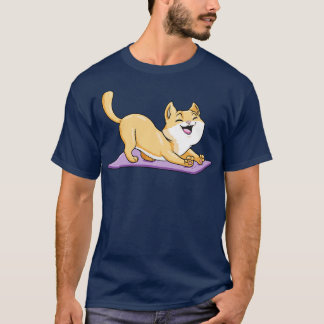 T-shirt Chat au Yoga avec tapis de Yoga 2