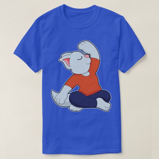 T-shirt Chat au Yoga en Jambes croisées (Design devant)