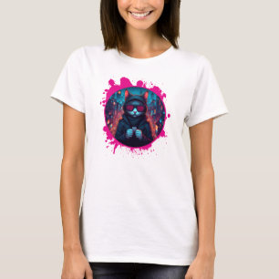 T-shirt Chat aux Lunettes de soleil élégantes