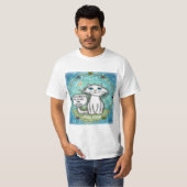 T-shirt Chat aux mèches chocolat (Devant entier)