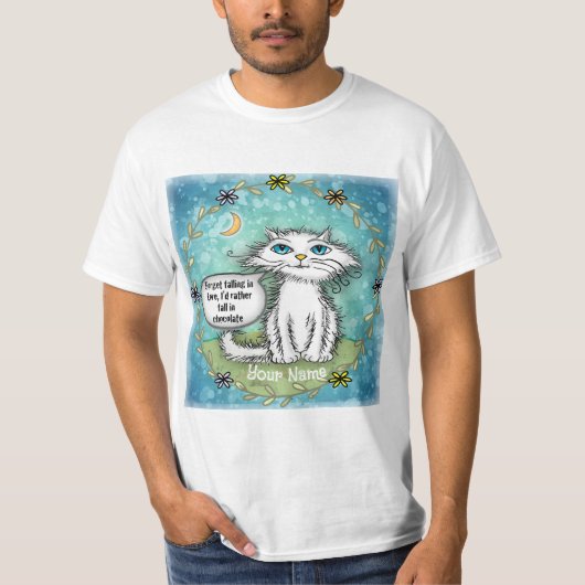 T-shirt Chat aux mèches chocolat (Devant)