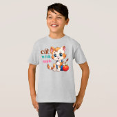 T-shirt Chat Avec Apple-85242 (Devant entier)