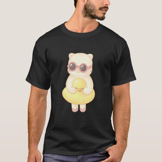 T-shirt Chat Avec Bague En Caoutchouc (Devant)