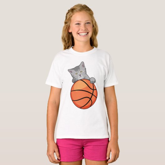 T-shirt Chat avec basket (Devant entier)