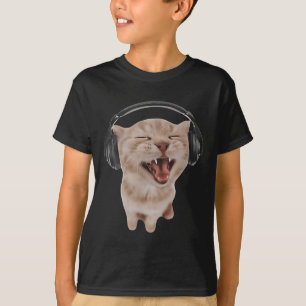 T-shirt Chat avec casque