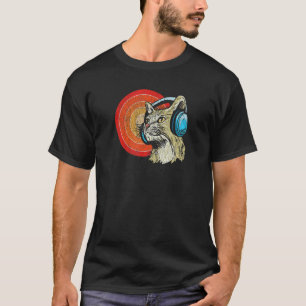 T-shirt Chat avec casque audio Chat & Musique Audiophile 1
