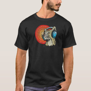 T-shirt Chat avec casque Chat et musique Audiophile
