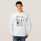 T-shirt Chat avec Coupe de Café (Devant entier)
