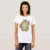 T-shirt Chat avec crème glacée gaufre (Devant entier)