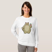 T-shirt Chat avec crème glacée gaufre (Devant entier)