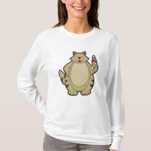 T-shirt Chat avec crème glacée gaufre