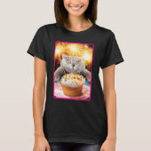 T-shirt Chat Avec Cupcake Sparkler (Devant)