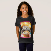 T-Shirt Chat Avec Cupcake Sparkler (Devant entier)