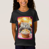 T-Shirt Chat Avec Cupcake Sparkler (Devant)