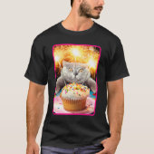 T-shirt Chat Avec Cupcake Sparkler (Devant)