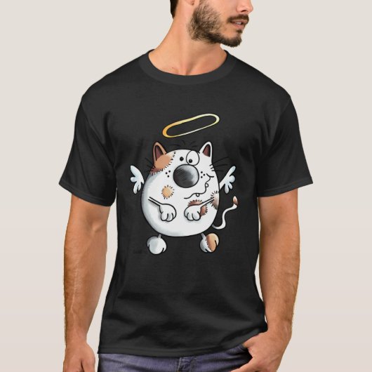 T-shirt Chat avec des ailes comme un ange pour chat (Devant)