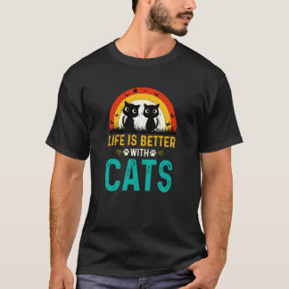 T-shirt Chat avec des chats